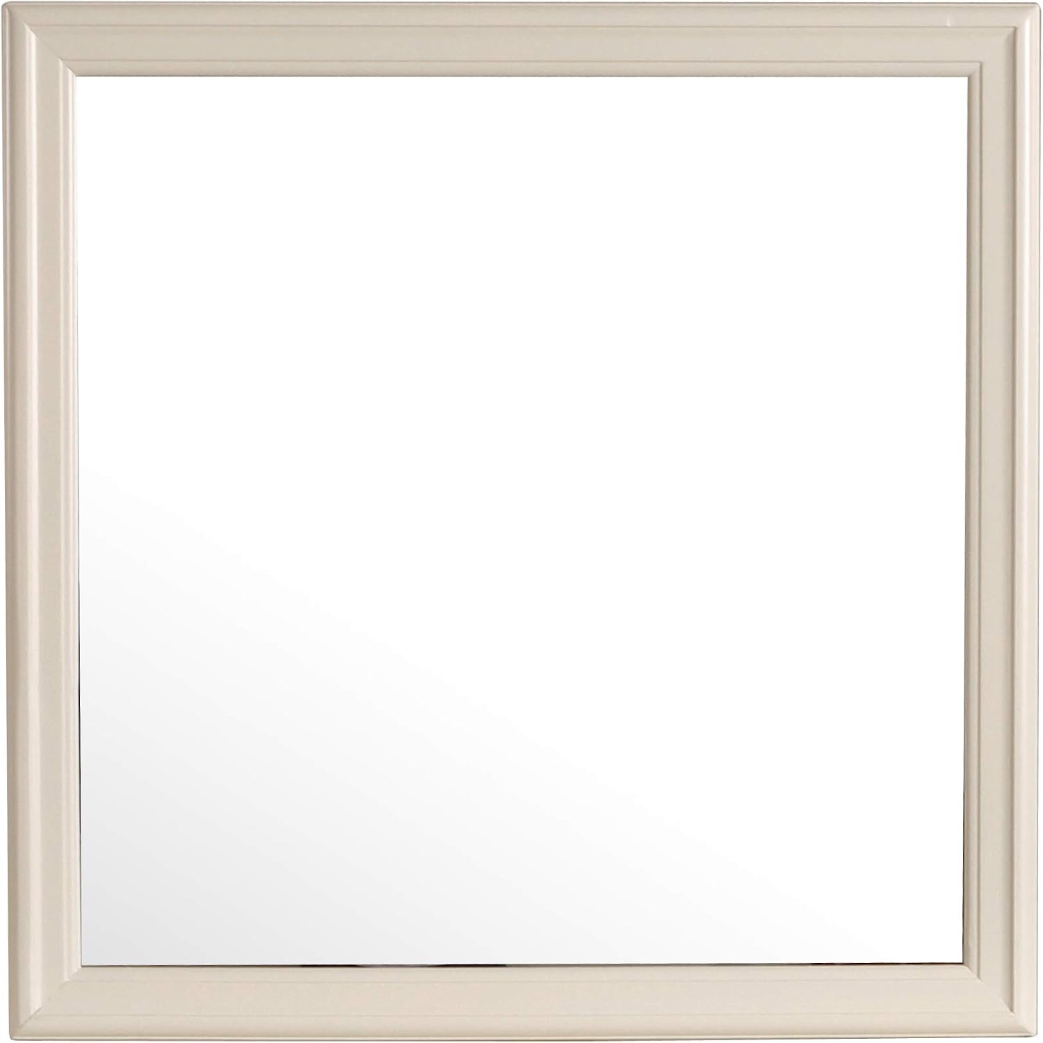 Glory Furniture Louis Phillipe Wood Veneer Bedroom Mirror in Beige