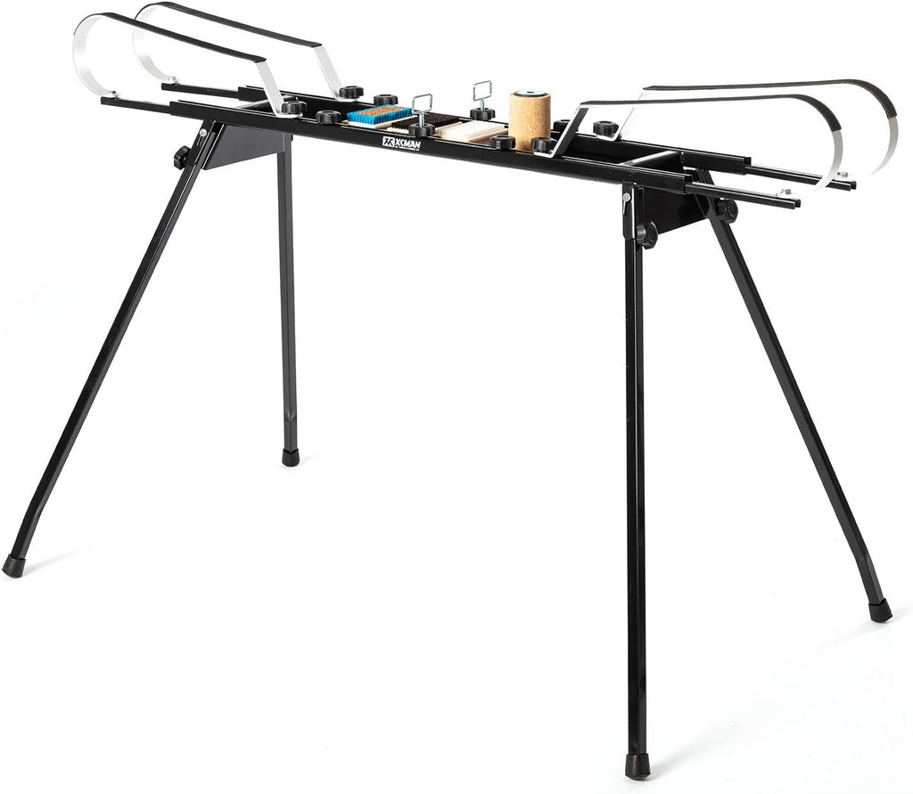 XCMAN Cross Country Nordic Ski Double Waxing Profile Bench with Foldable Legs for Traveling,Adjustable Waxing Profile Length 47.2 to 78.7inch