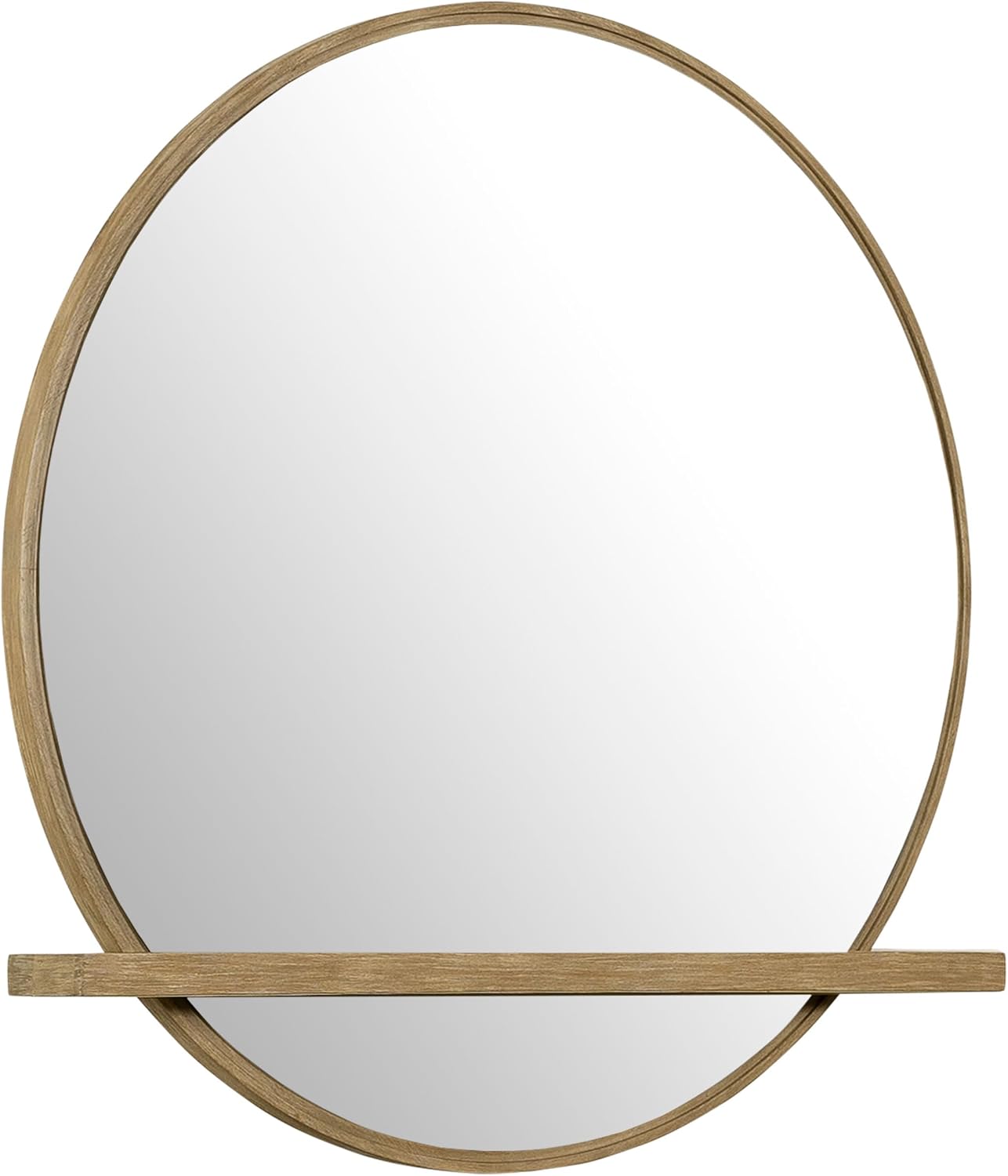 Coaster Home Furnishings Arini Coastal 38-inch Round Wall Hanging Bedroom Dresser Mirror Decorative Accent Mirror Organizer Unit Sand Wash 224304