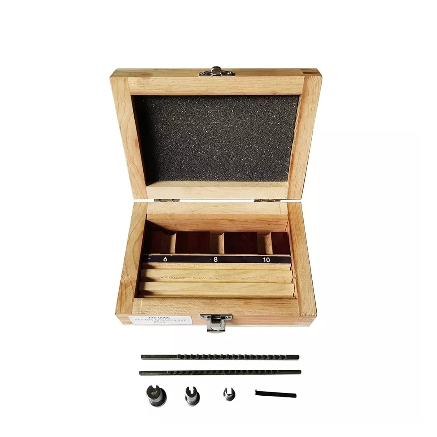 Keyway Broach Set, Metric Sized 2mm 3mm Broaches 6/8/10 High Speed Steel CNC Cutting Tools with Shims Heat Resistance
