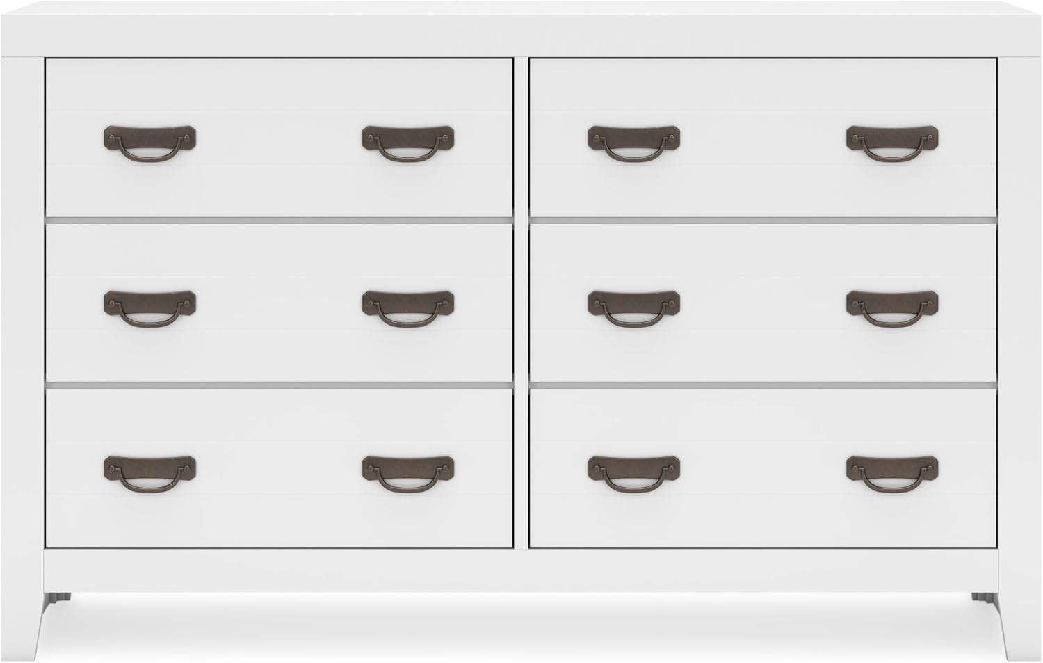 Signature Design by Ashley Binterglen Casual Coastal Six-Drawer Dresser with Dovetail Construction for Bedroom, White Finish, 57.13' W x 16.38' D x 35.5' H