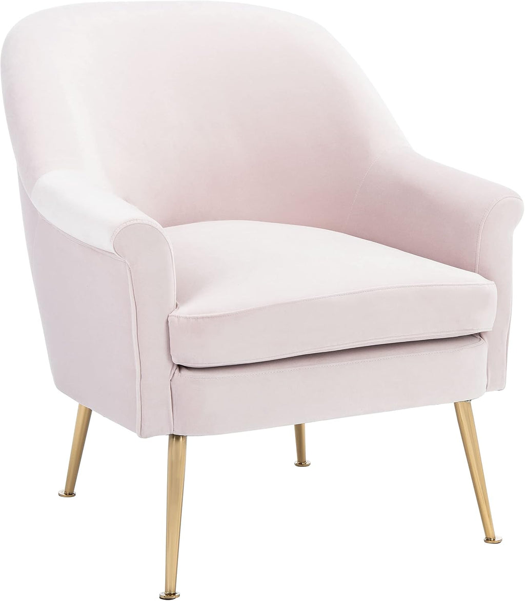 SAFAVIEH Home Collection Rodrik Light Pink Velvet/Gold Accent Chair