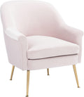 SAFAVIEH Home Collection Rodrik Light Pink Velvet/Gold Accent Chair