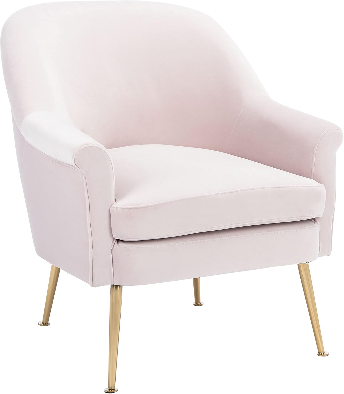 SAFAVIEH Home Collection Rodrik Light Pink Velvet/Gold Accent Chair