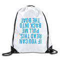FUNNY Fishing White Drawstring Backpack Sport Bag For Men & Women