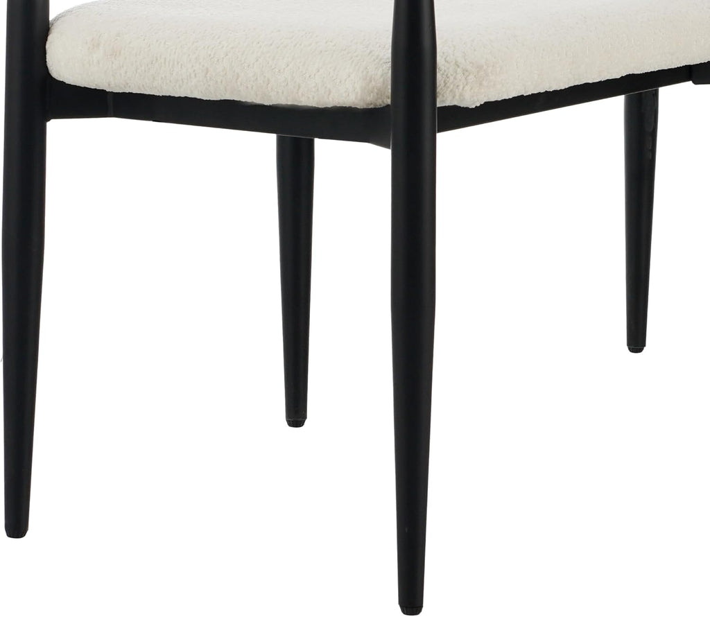 Christopher Knight Home Names Modern Metal Loveseat, Living Room Boucle Fabric Upholstered Settee, Curved Open Backrest 2-Seater Sofa, Cozy Couch for Bedroom/Apartment/Home Office, Black+ Gold + Beige