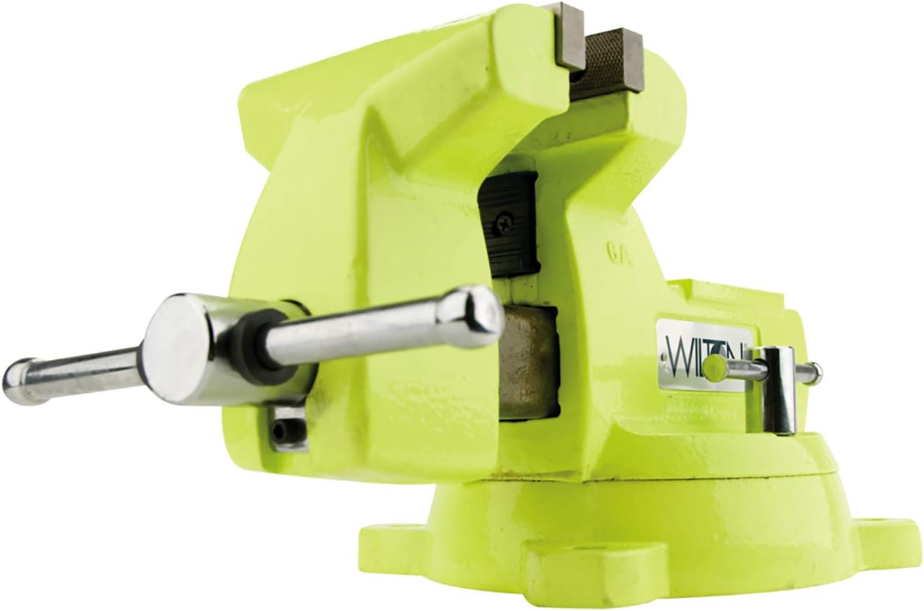 Wilton High-Vis Safety Bench Vise, 5' Jaw Width, 5-1/4' Jaw Opening, 3-3/4' Throat (Model 1550)