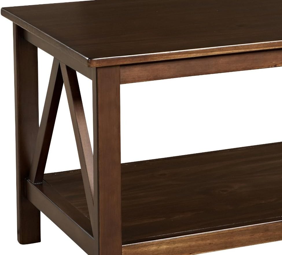 Linon Home Dcor Linon Home Decor Titian Coffee Table, 44.02'w x 21.97'd x 20'h, Antique Tobacco