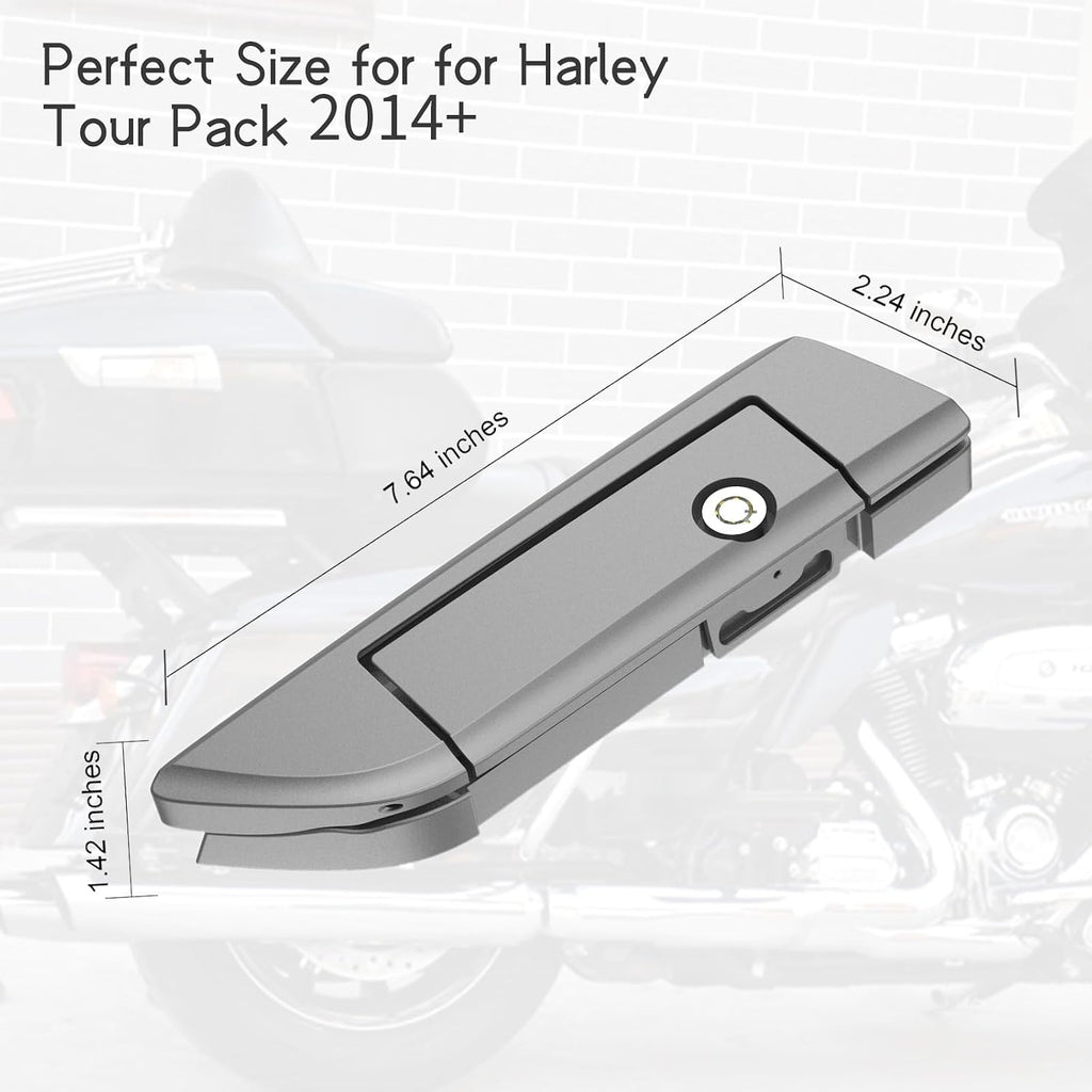 Tour Pack Latches Charcoal Pearl,Tour Pack Trunk Lid Latch with Keys Fit for Harley Touring/Road King/Road Glide/Street Glide/Electra Glide/Ultra-Classic 2014+