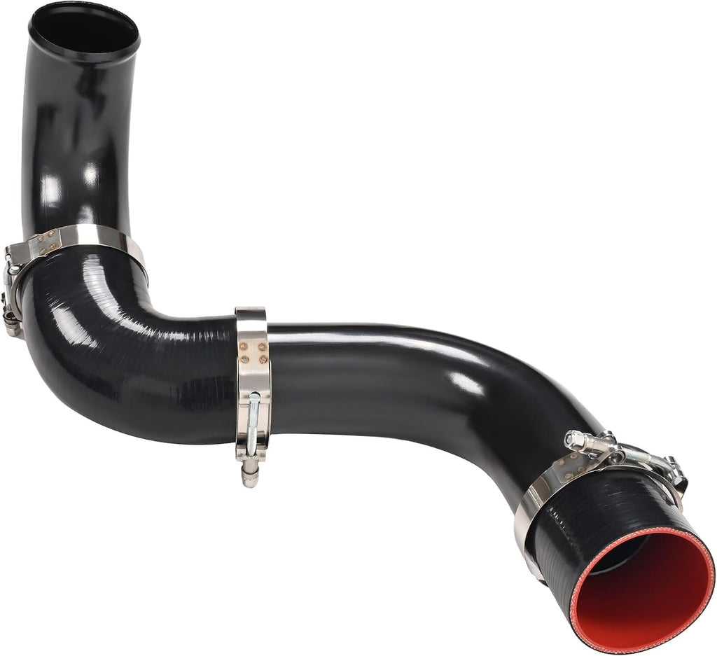 KUAFU 12 PCS 3' Universal Aluminium Turbo Intercooler Piping & Silicone Coupler & Clamp Kit Electrophoresis Black & Silvery