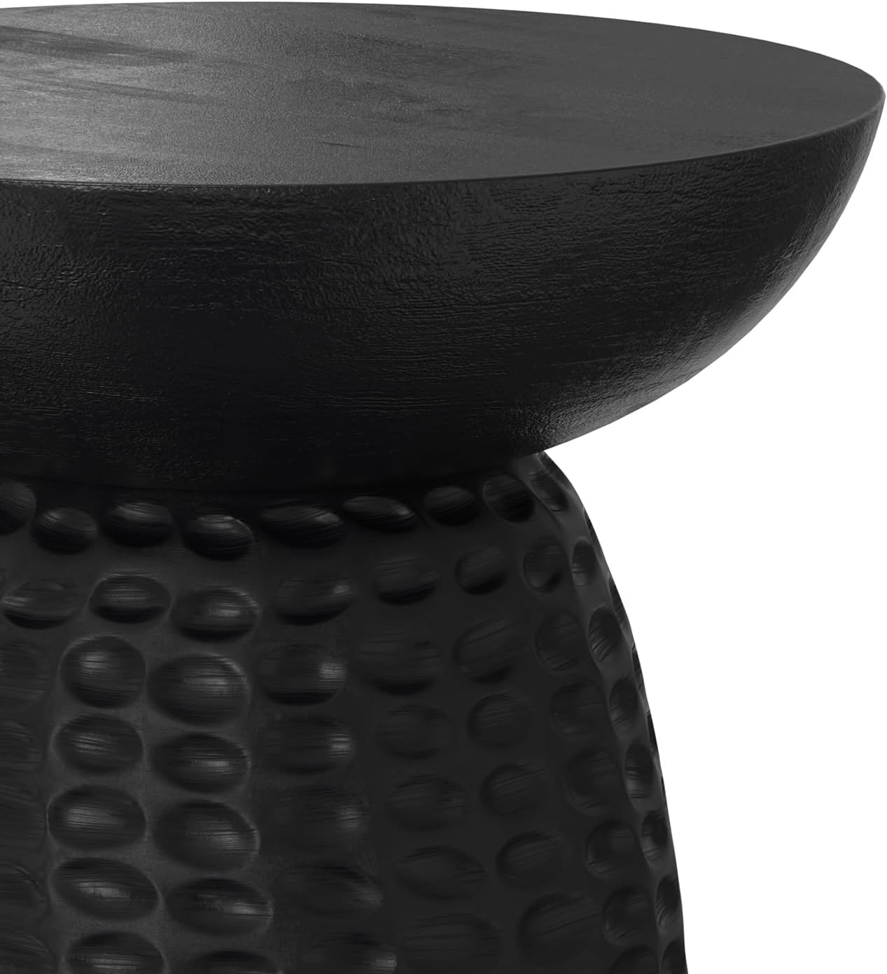 SIMPLIHOME Boyd End Table - 16 inch Wide Solid Mango Wood Round Accent Table in Black, Handcrafted Contemporary Nightstand or Lamp Stand for Living Room, Bedroom, or Family Room, Assembled
