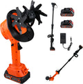 24V Cordless Tiller Cultivator, 4-Inch Tilling Width and Depth, Handheld with Extension Rod, 235 RPM Electric Garden Tiller, Lightweight 1.2kg Body, 2 × 1.5Ah Batteries & Charger.