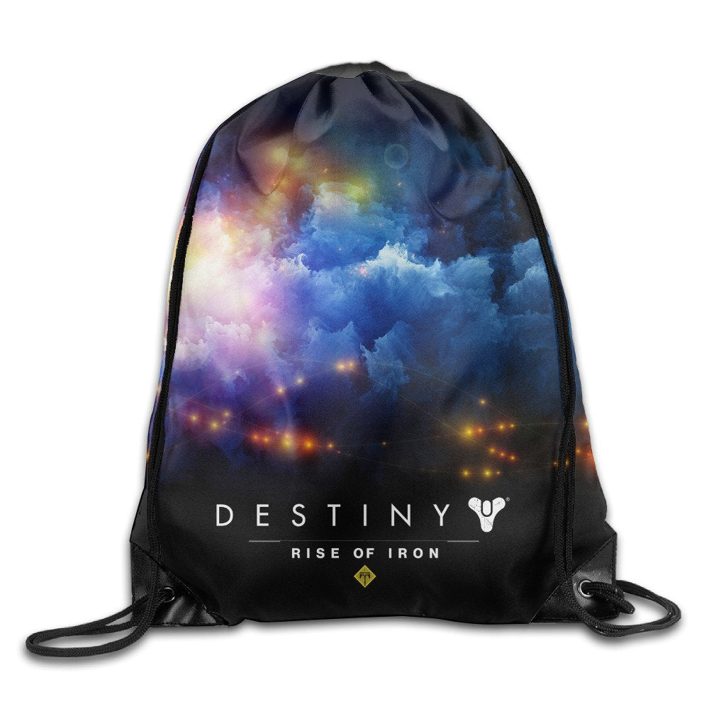 Quasi Destiny Rise Of Iron Custom Large Drawstring Sport Backpack Sack Bag Sackpack