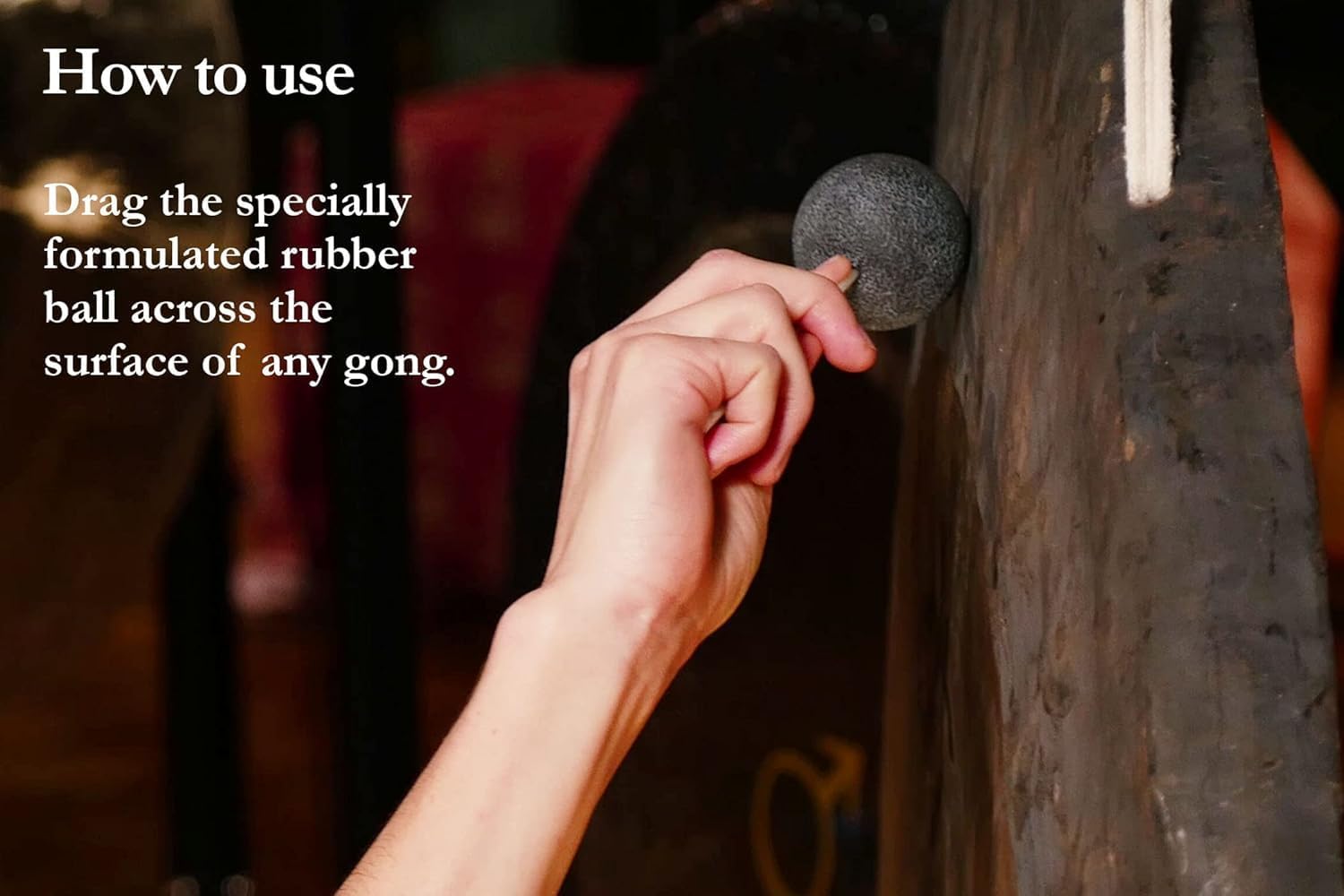 Gong Resonant Mallet 5-pc Set, Produces Whale Singing, Atmospheric Sound Effects with Rubber Ball Head — For Meditation, Sound Baths or Yoga, 2-YEAR WARRANTY