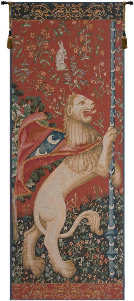 Charlotte Home Furnishings Inc. Portiere Lion French Tapestry Wall Hanging 74 X 29 Inch Viscose Cotton And Polyester Blend Wall Art Perfect For Home Decor Room Decor And Wall Decor