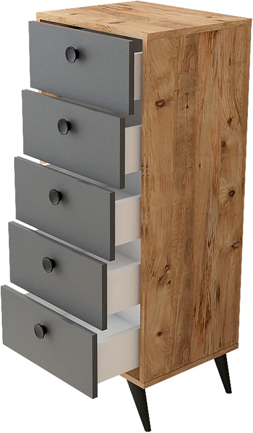 WELL HOME MOBILIARIO & DECORACIÓN Atlantic Pine Furniture Anthracite with 100% Melamine Coated Chipboard, 49 x 118.4 x 40 cm