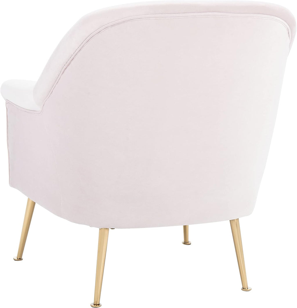 SAFAVIEH Home Collection Rodrik Light Pink Velvet/Gold Accent Chair
