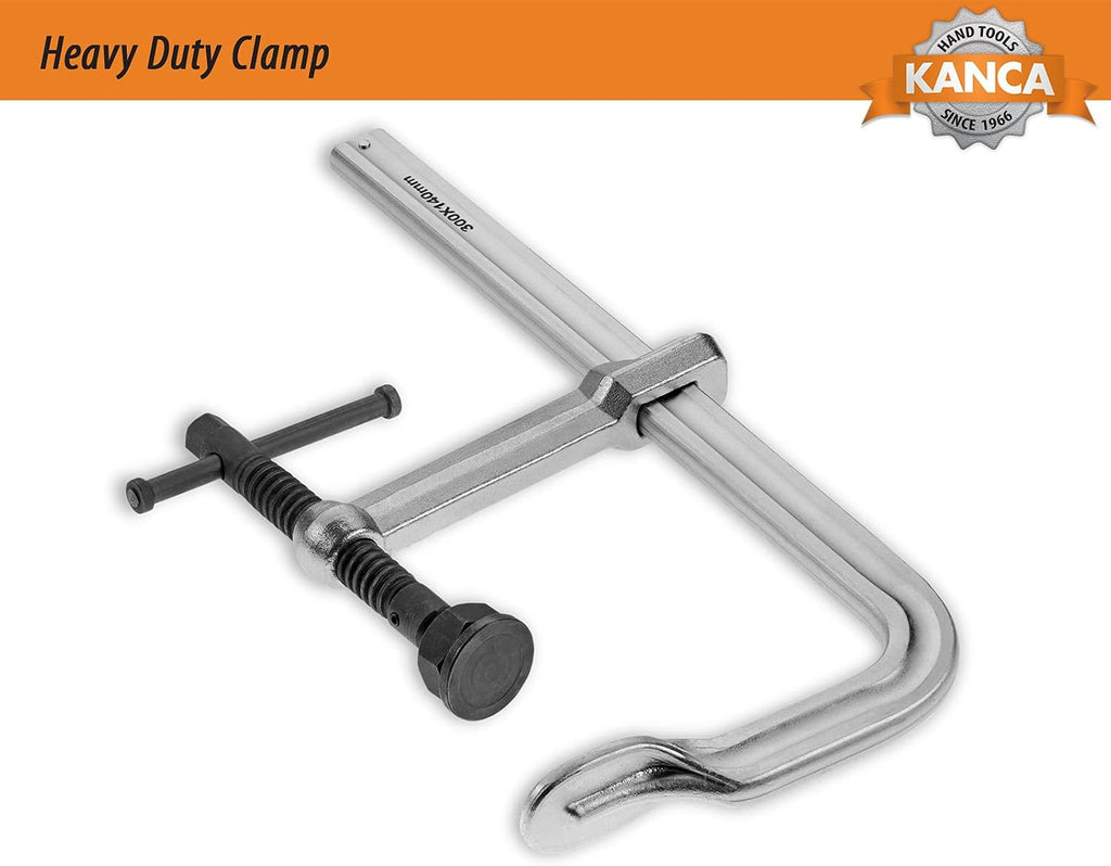 KANCA- HDC-1000 Heavy Duty Clamps, Clamping Force 12,000 N, Opening 40 INCH, Drop-Forged F-Clamp, Welding Tools, Bar Clamp, 1000 MM