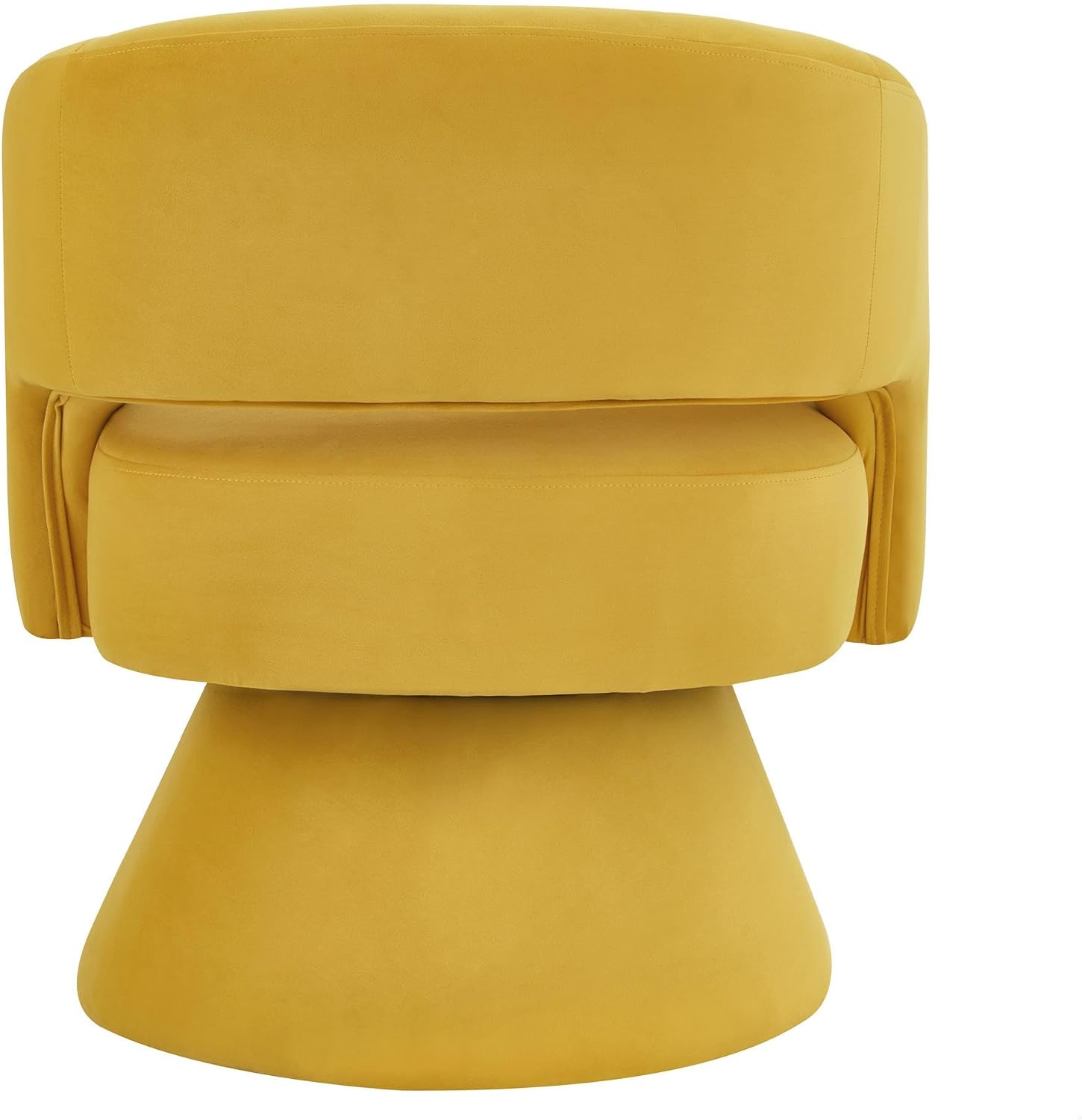 GDFStudio Swivel Barrel Chair Accent Arm Chair for Living Room Upholstered Velvet Round Reading Armchair Modern 360 Degree Comfy Swivel Chair with Open Backrest for Bedroom Office, Yellow