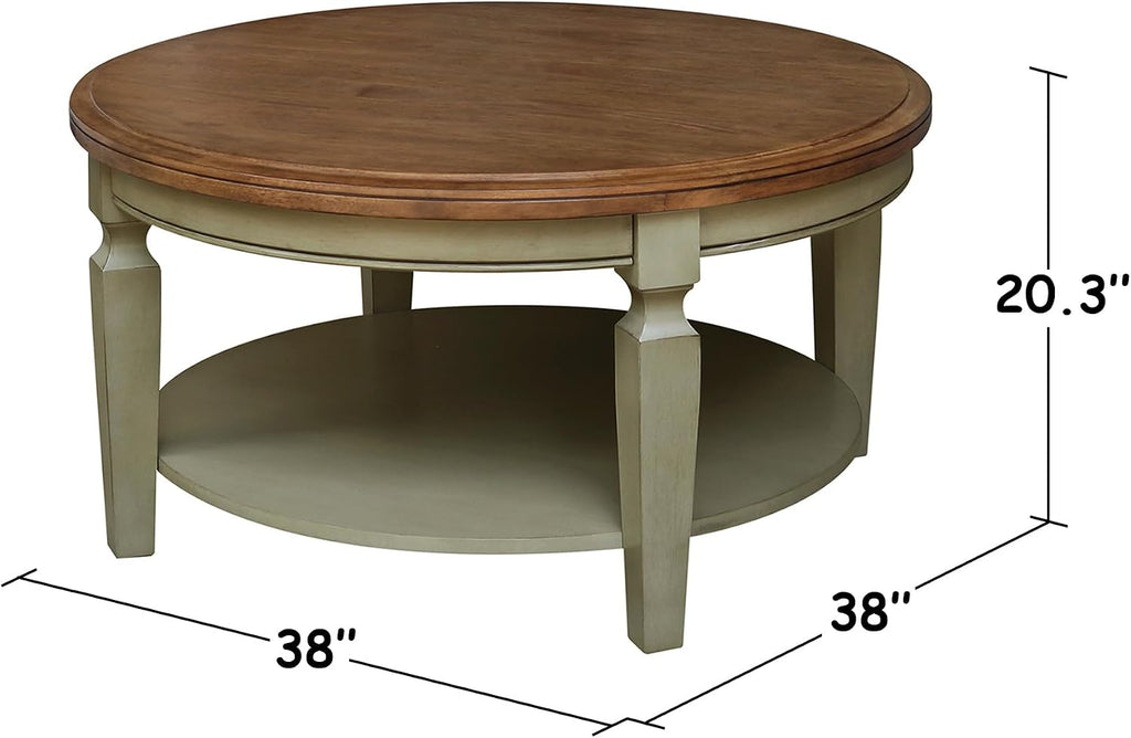 International Concepts Vista Round Hickory Stone Coffee Table