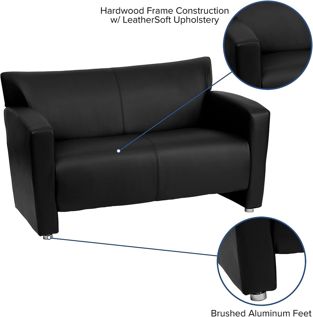 Flash Furniture HERCULES Majesty Series Black LeatherSoft Loveseat
