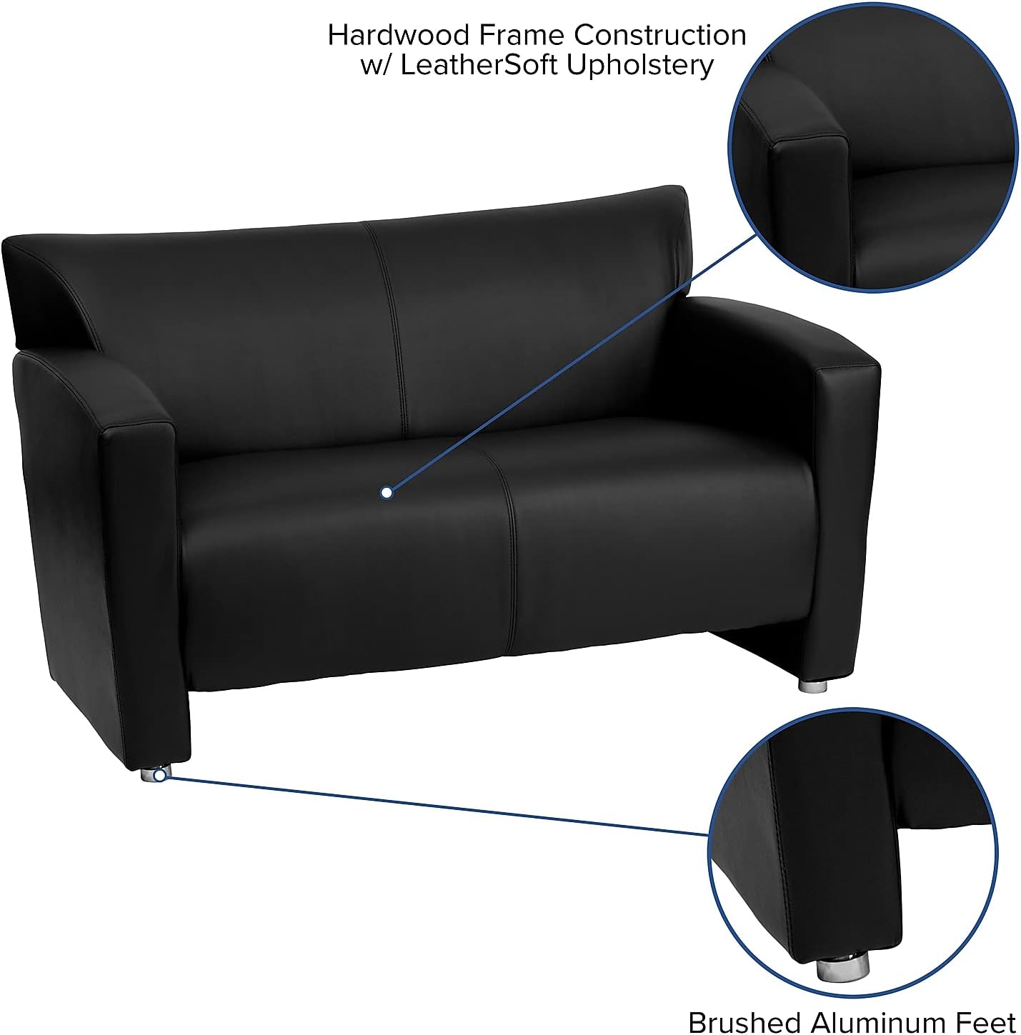 Flash Furniture HERCULES Majesty Series Black LeatherSoft Loveseat