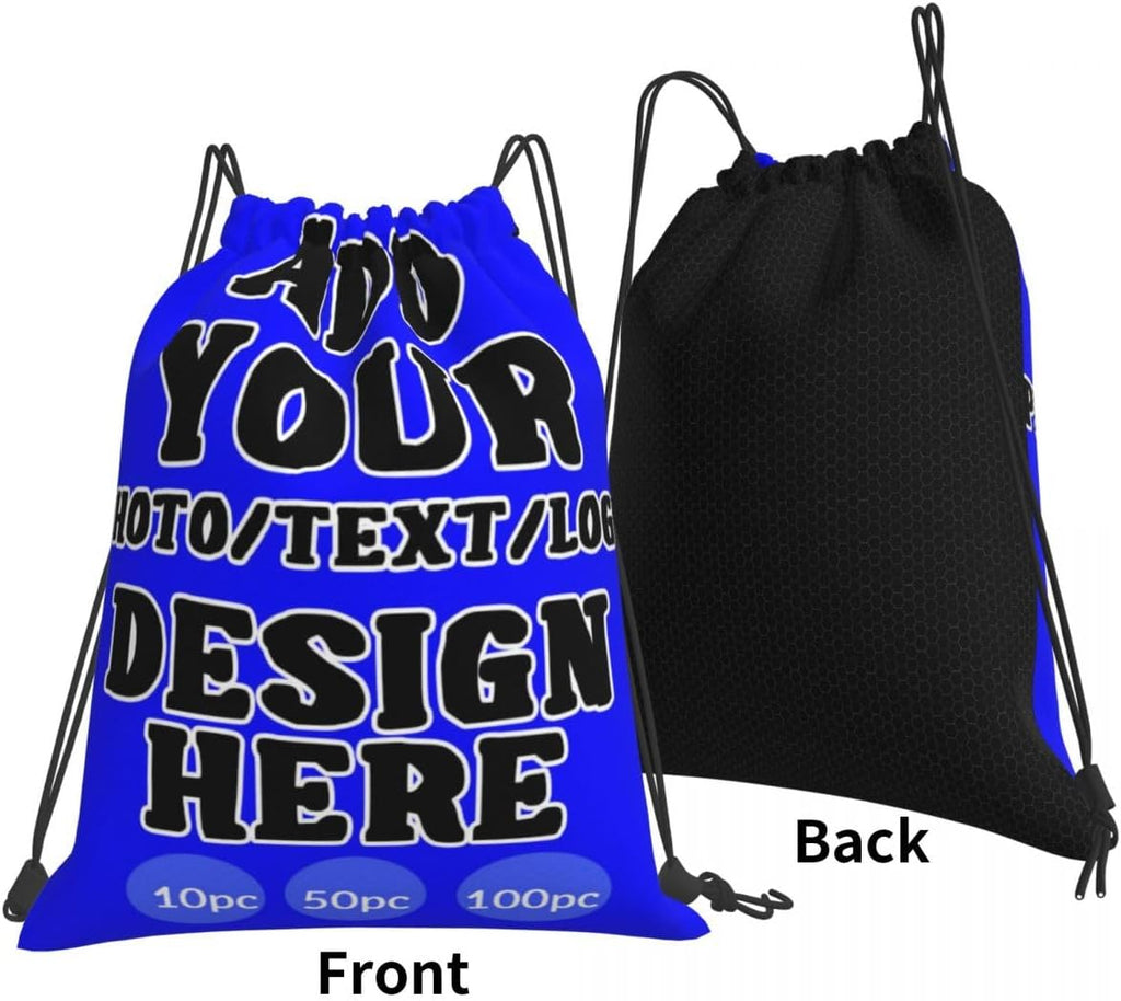 Custom Drawstring Backpack Set Of 10/50/100 Personalized Draw String Back Bag With Your Logo for Gym, Travel & Everyday Style15