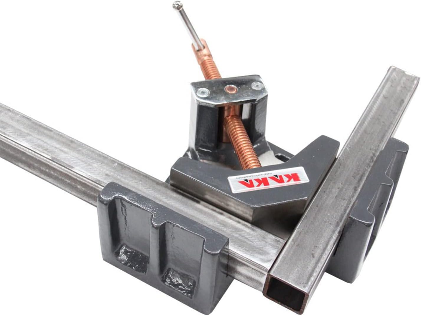 KAKA INDUSTRIAL Angle Clamp Heavy Duty Right 90-Degree Welding Clamp Vice, 4-Inch Jaw Opening, for Woodworking Corner Miter, Metalworking, and Photo Framing, AC-100