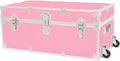 Rhino Trunk & Case Classic Camp & College Trunk with Wheels. 30'x17'x13', 1500+ lbs Capacity - Many Colors, Soft-Close Lid. Strong, USA Made Summer Camp Footlocker and Secure Dorm Storage Chest