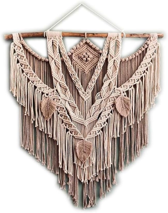 Wall Hanging Tapestries Hangings Chic Geometric Art Decor Handmade Woven Tapestry Cotton Rope - For Home, Living Room Or Wedding,Gift For Girls Adults Birthday ( Color : Brown , Size : 60x90x70cm )
