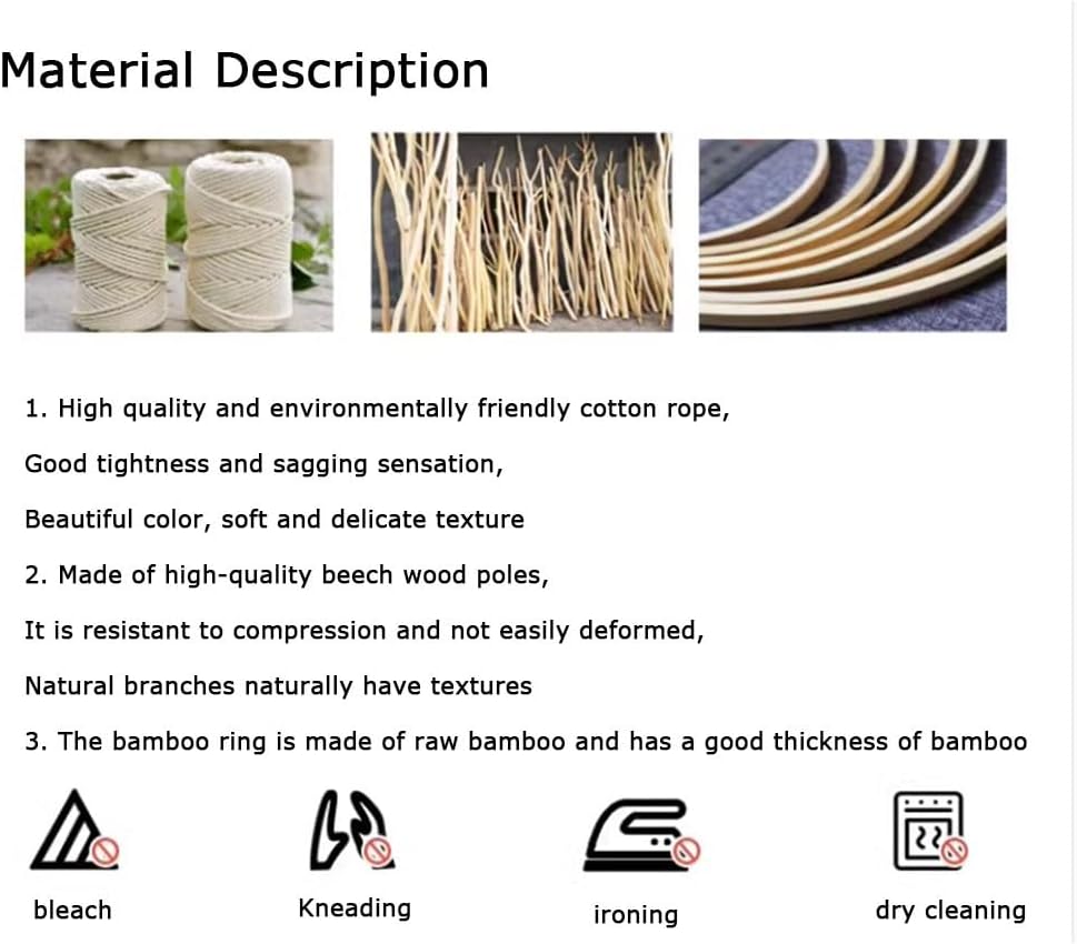 LXHELIVERY Wall Hanging Cotton Rope Wall Tapestry, Hand-Woven Style Cotton Rope Tapestries for Living Room Bedroom Dorm Background, Ideal Gift,