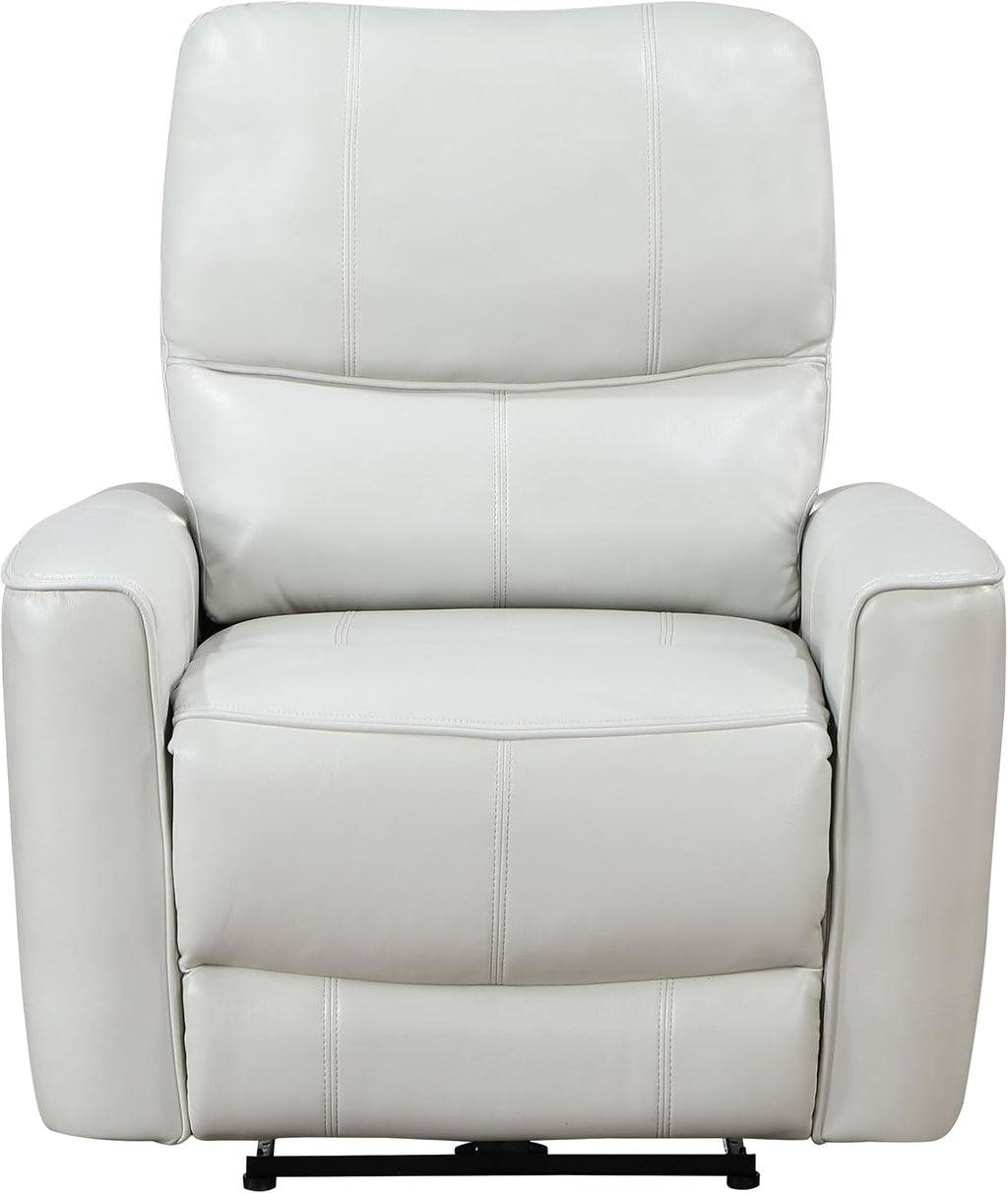 Coaster Home Furnishings - Greenfield - Faux Leather Upholstered Power Recliner Chair with Power Reclining, USB Port, and Channel Tufting - Living Room - Dove Grey - 610263P