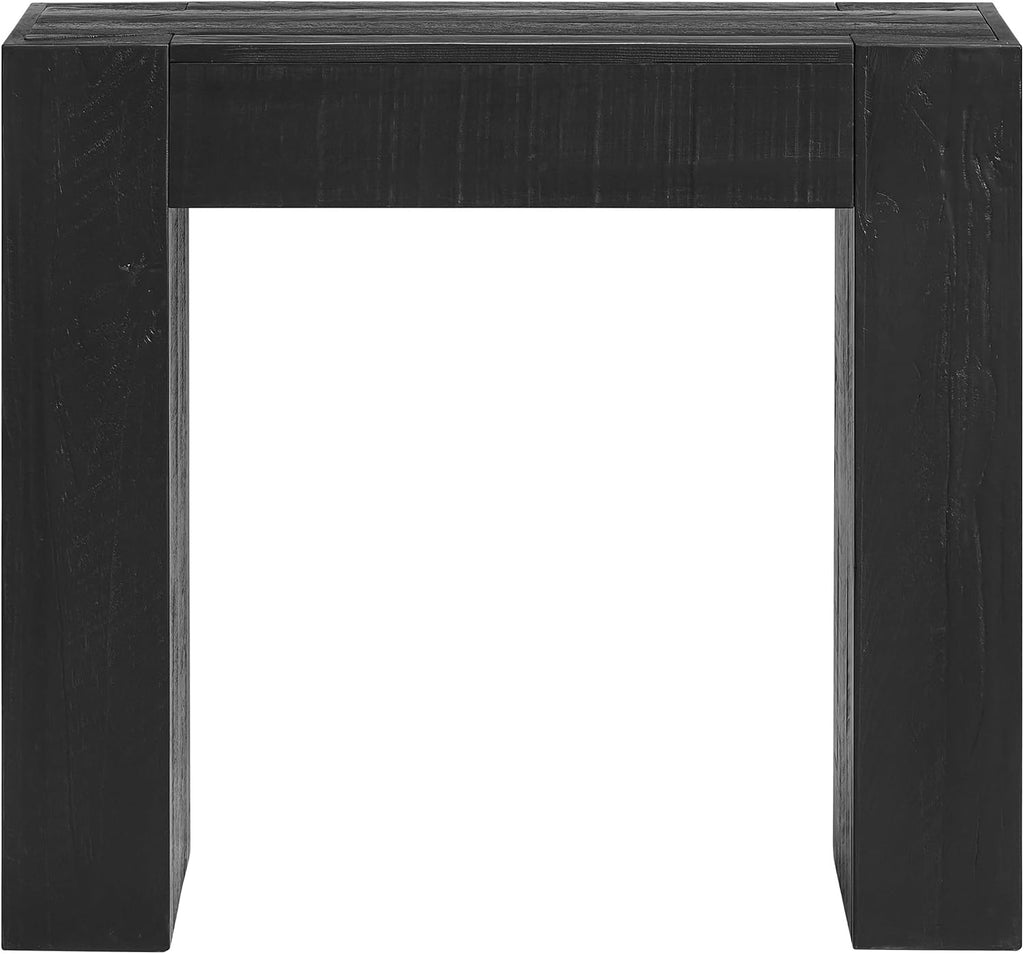 Alaterre Furniture Stockyard Solid Wood Console Table - 36 Inch Modern Farmhouse Small Entryway Table - Easy Assembly Living Room Furniture for Behind the Couch, Entryway, or Hallway (Black)