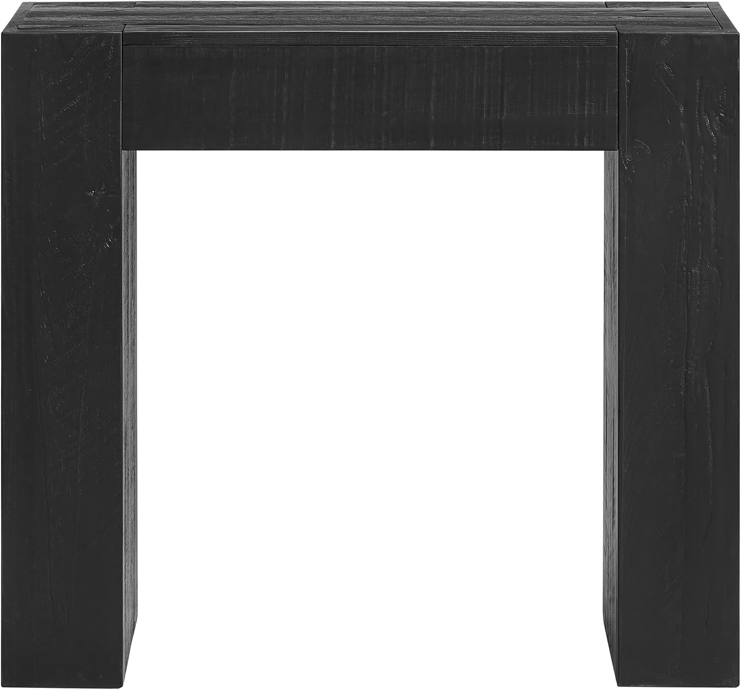 Alaterre Furniture Stockyard Solid Wood Console Table - 36 Inch Modern Farmhouse Small Entryway Table - Easy Assembly Living Room Furniture for Behind the Couch, Entryway, or Hallway (Black)