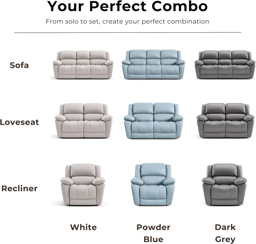 Furniture of America Sorin Modern Leather Recliner Loveseat with Pillow Armrests and High Density Foam, Reclining Sofa, Comfortable Couch for Living Room, Office, FSC Certified, Dark Gray
