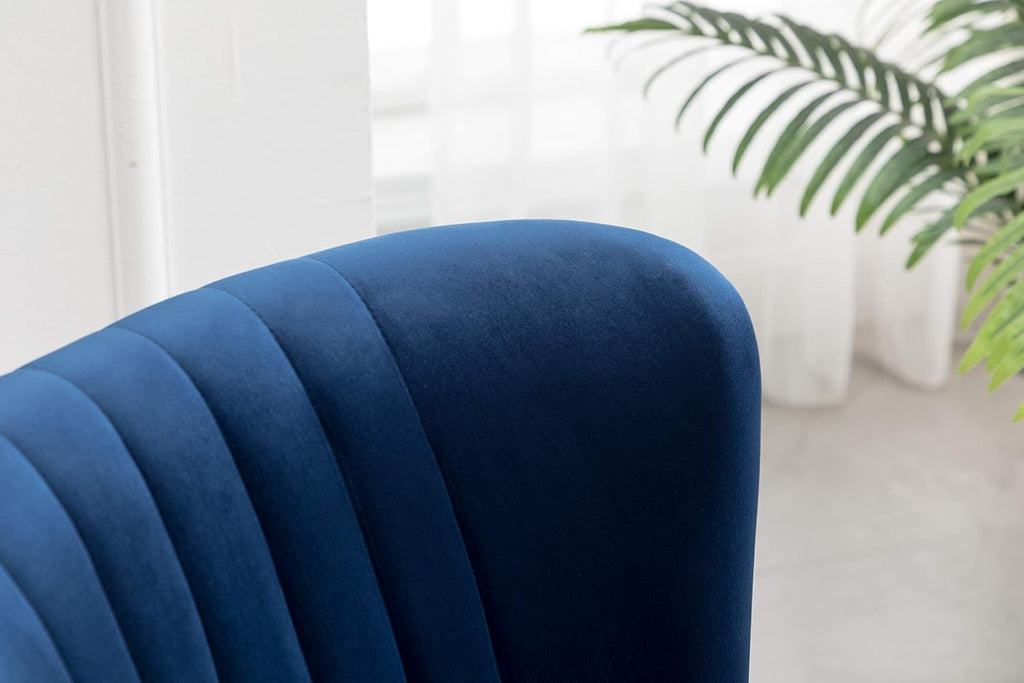 Elon Contemporary Velvet Upholstered Accent Chair, Blue