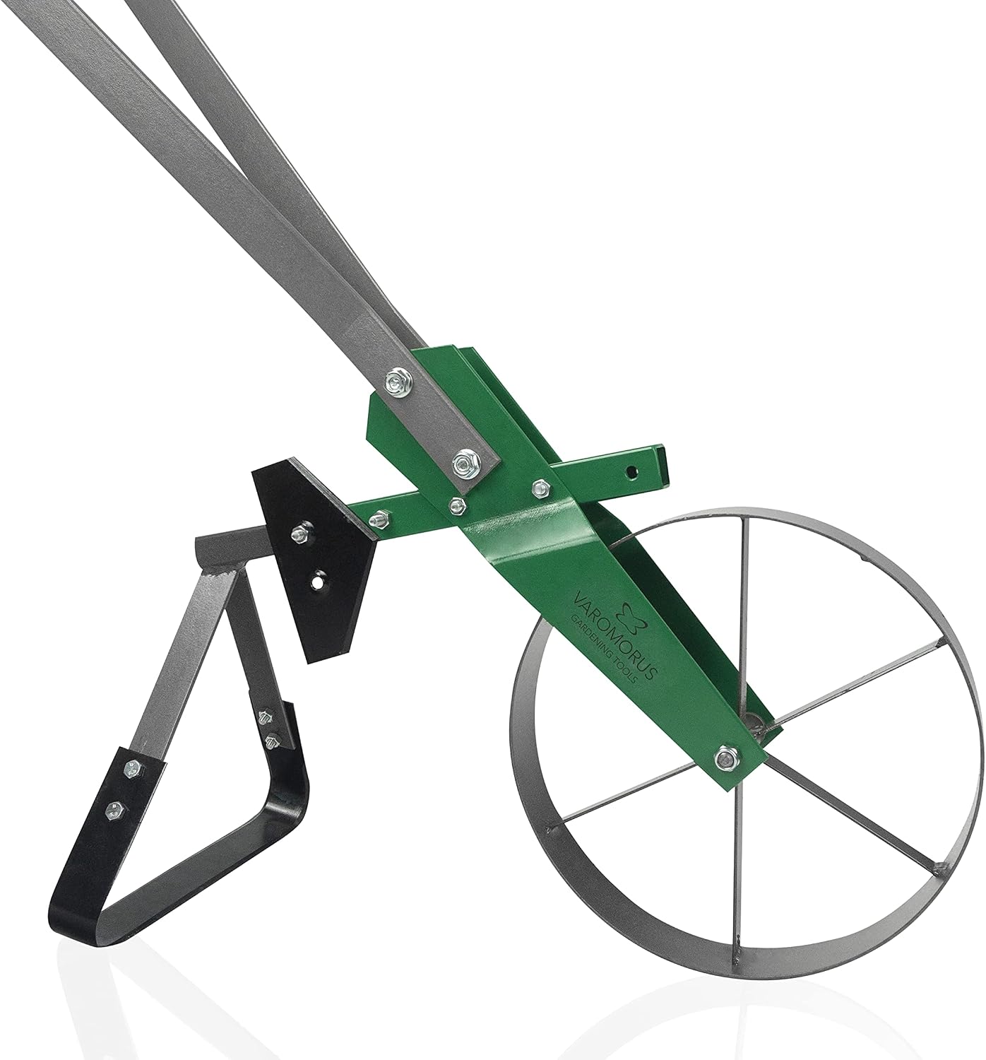 Varomorus High Wheel Cultivator, Self Cleaning Steel Single Wheel Hoe, Modular Plow Garden Tool for Gardening