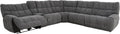 Furniture of America Tavie Modern Reclining Sofa with Storage Console and Cup Holders, Sectional Recliner, L Shaped Couch for Living Room, Home Theater, Playroom, Dark Grey
