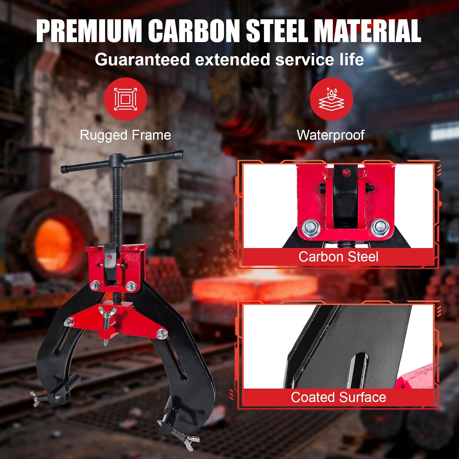 8'-16' Heavy Duty Pipe Alignment Clamp, Professional Quick Release T-Handle for Welding & Fittin