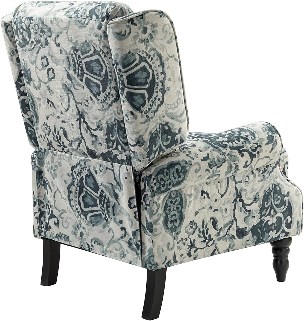 HULALA HOME Upholstered Wingback Recliner Chair, Small Adjustable Footrest Push Back Single Reclining Sofa, Mid Century Modern Lounge Armchair for Living Room, Bedroom, Reading/Floral