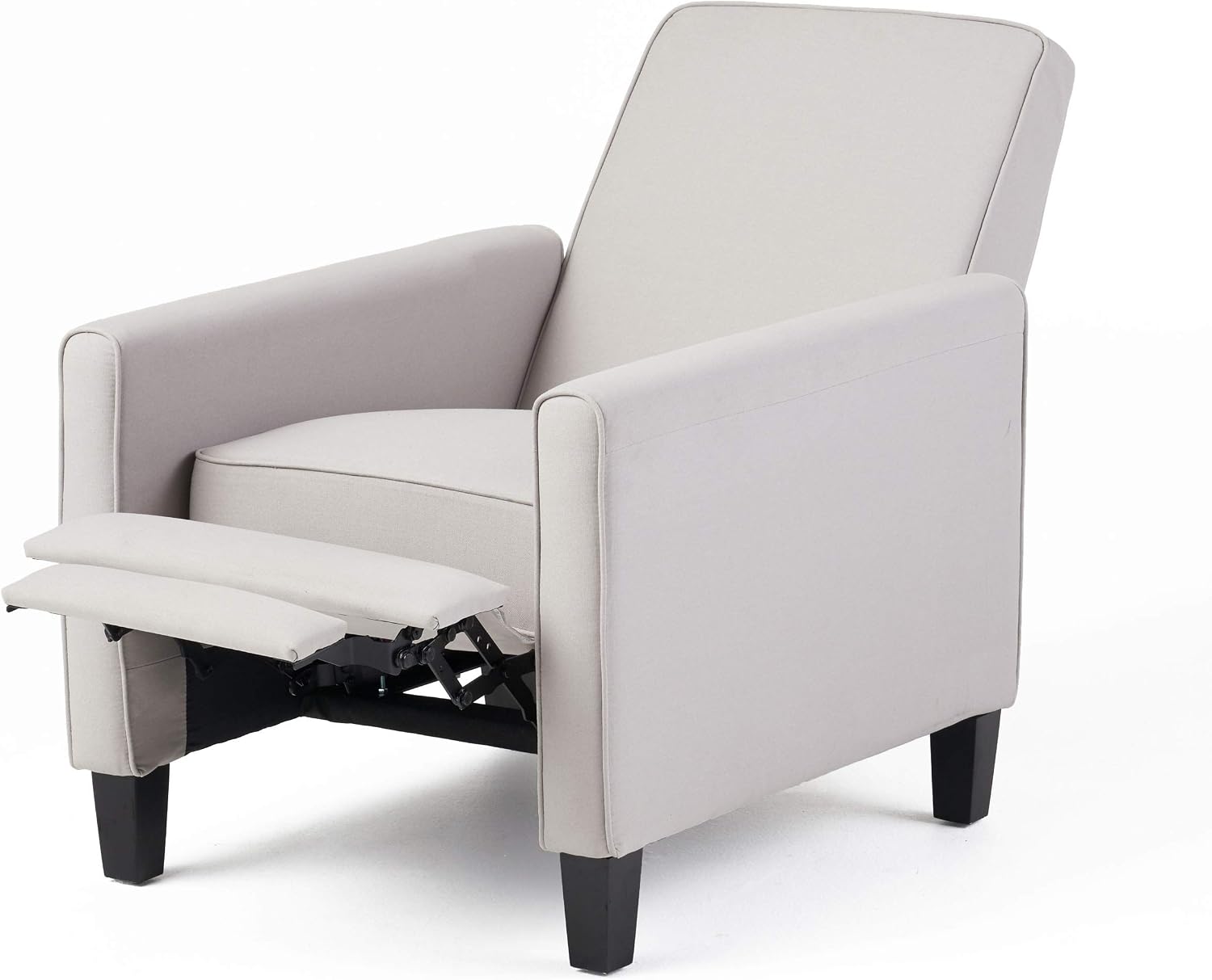 Christopher Knight Home Emmie Fabric Recliner (Set of 2), Light Gray, Dark Brown
