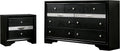 HOMES: Inside + Out Dierks Modern Wood 2-Piece Nightstand and 9-Drawer Dresser Set with Jewelry Storage for Bedroom, Black