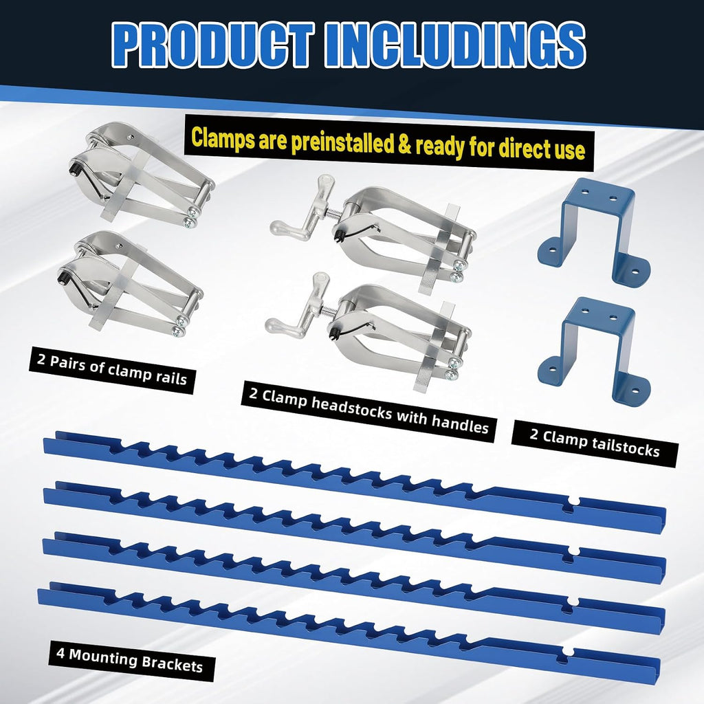 36 Inch Panel Clamps 2 Pack, 4-Way Pressure Steel Parallel Clamps Pre-installation Jigs Fit for 1/2' to 3' Cutting Boards, Tabletops, and Cabinet Cutting Board Clamps