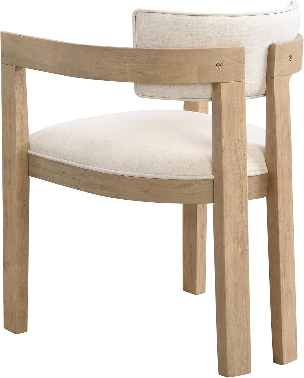 Christopher Knight Home Falcon Fabric Upholstered Dining Chairs Set of 2, Modern Wooden Dining Armchair, Curved Backrest Kitchen Side Chair, Living Room Accent Chair for Extra Seat, Light Ash+Beige