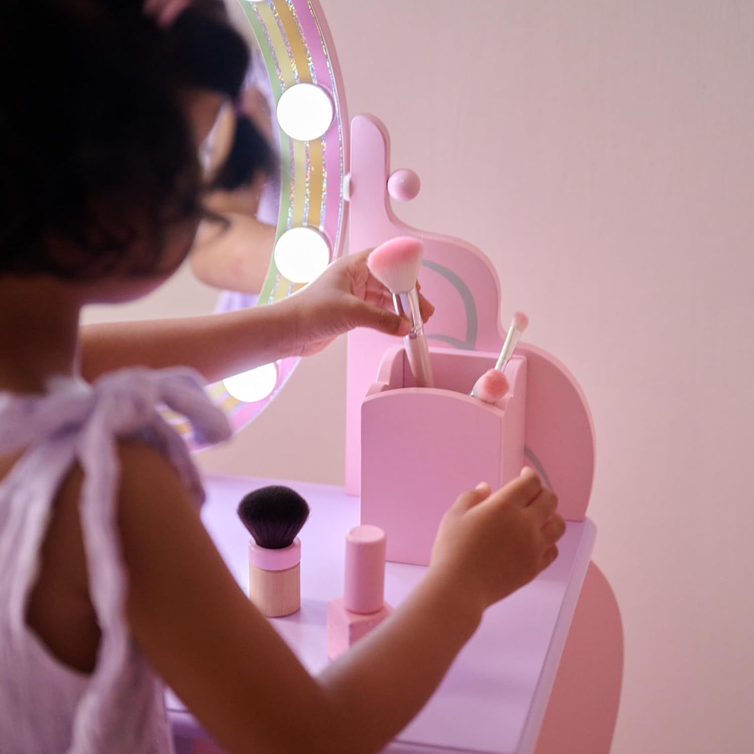 Teamson Kids - Little Princess Rapunzel Vanity with LED Illuminated Mirror