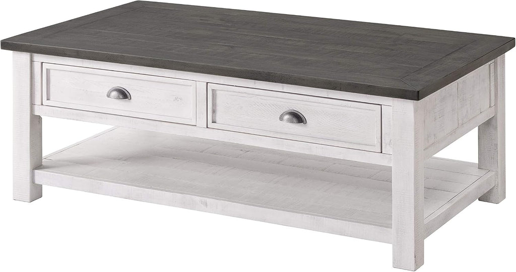 Martin Svensson Home Monterey Solid Wood Coffee Table White with Grey Top