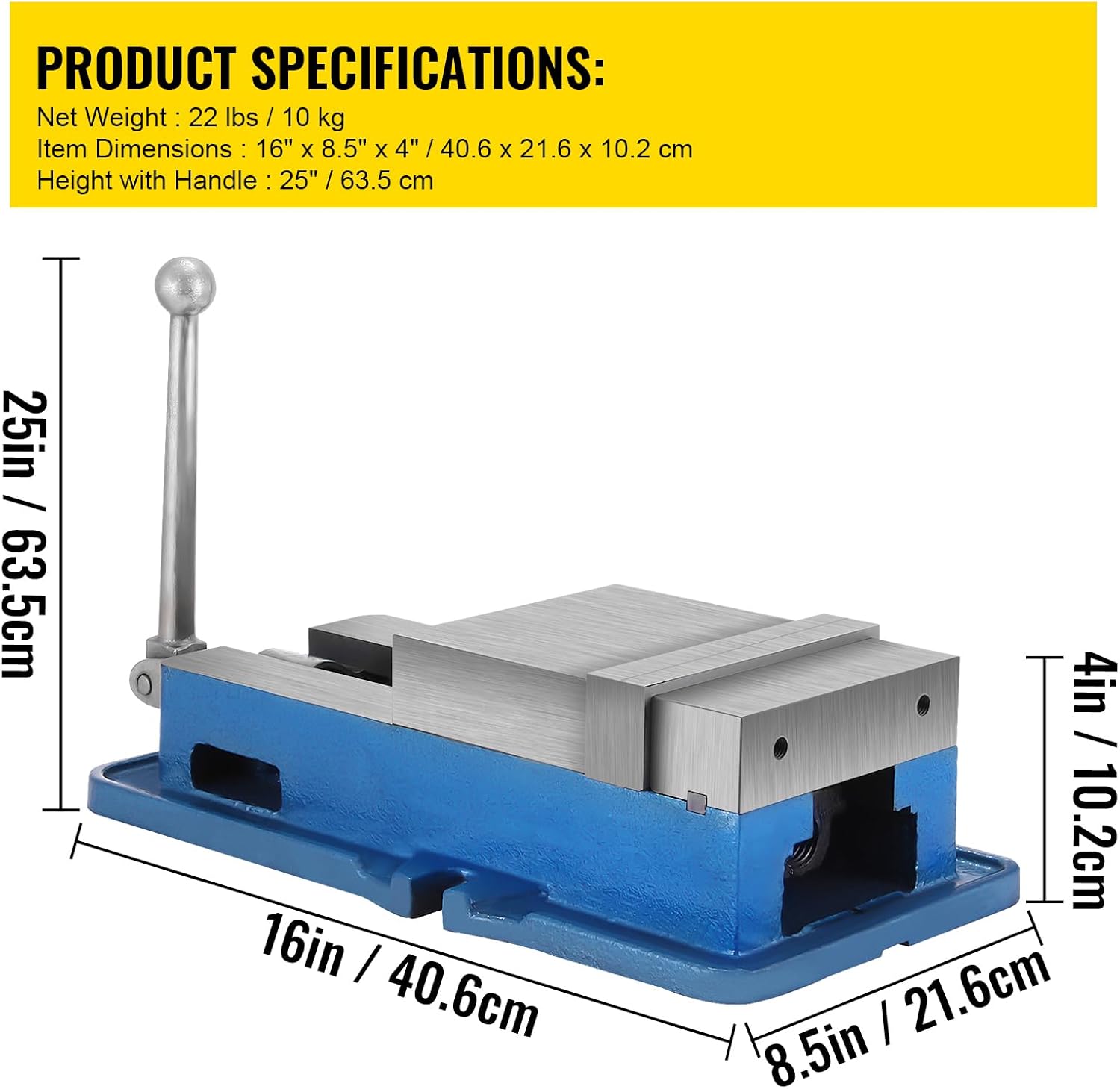 VEVOR 6 Inch ACCU Lock Down Vise Precision Milling Vice 6 Inch Jaw Width Drill Press Vise Milling Drilling Machine Bench Clamp Clamping Vice (6'')