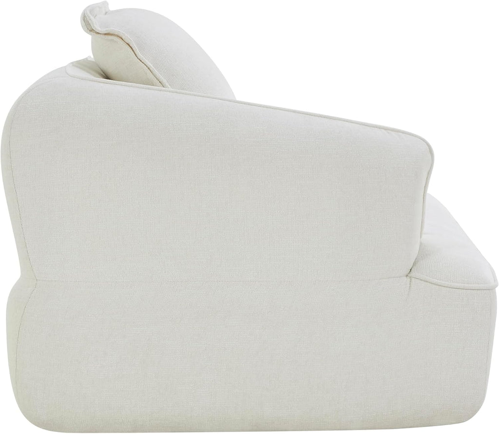 Christopher Knight Home Zacha 121' Modular L-Shape Sofa Couch with Chaise Lounge, Modern Boneless Sofa for Living Room, Fabric Upholstered Cloud Couch with Deep Seat, Milky White