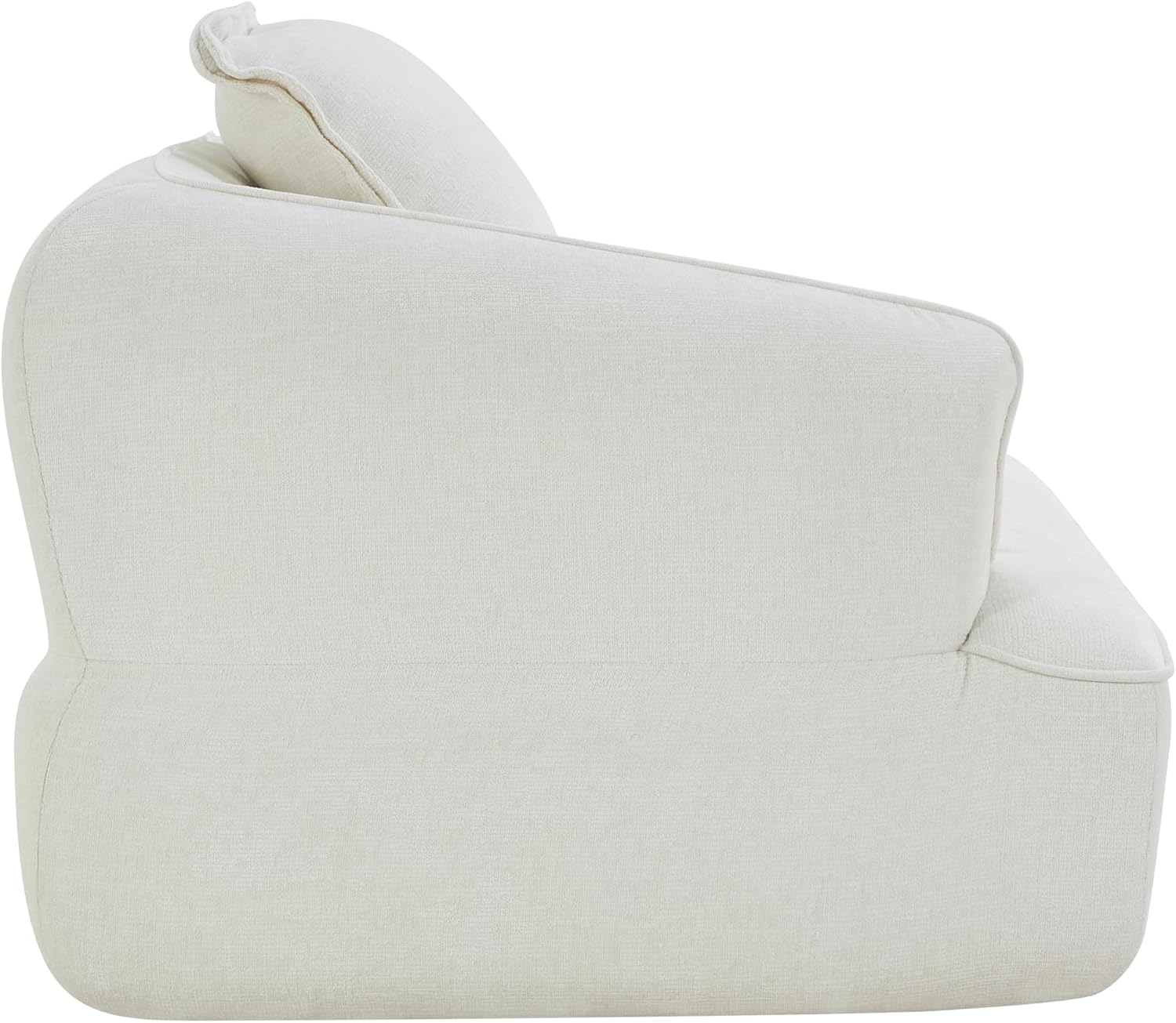 Christopher Knight Home Zacha 121' Modular L-Shape Sofa Couch with Chaise Lounge, Modern Boneless Sofa for Living Room, Fabric Upholstered Cloud Couch with Deep Seat, Milky White