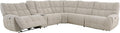 Furniture of America Tavie Modern Reclining Sofa with Storage Console and Cup Holders, Sectional Recliner, L Shaped Couch for Living Room, Home Theater, Playroom, Beige